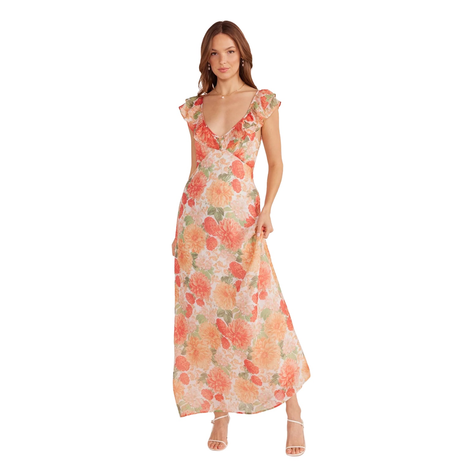 MINKPINK Aida Frill Maxi Dress